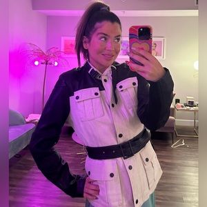 BCBG MaxAzria | Women’s Faux Leather Long Sleeved Utility Jacket Medium